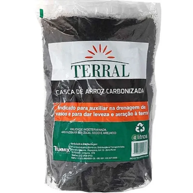 Casca De Arroz Carbonizada 4l Lenda Biodegradação Terral