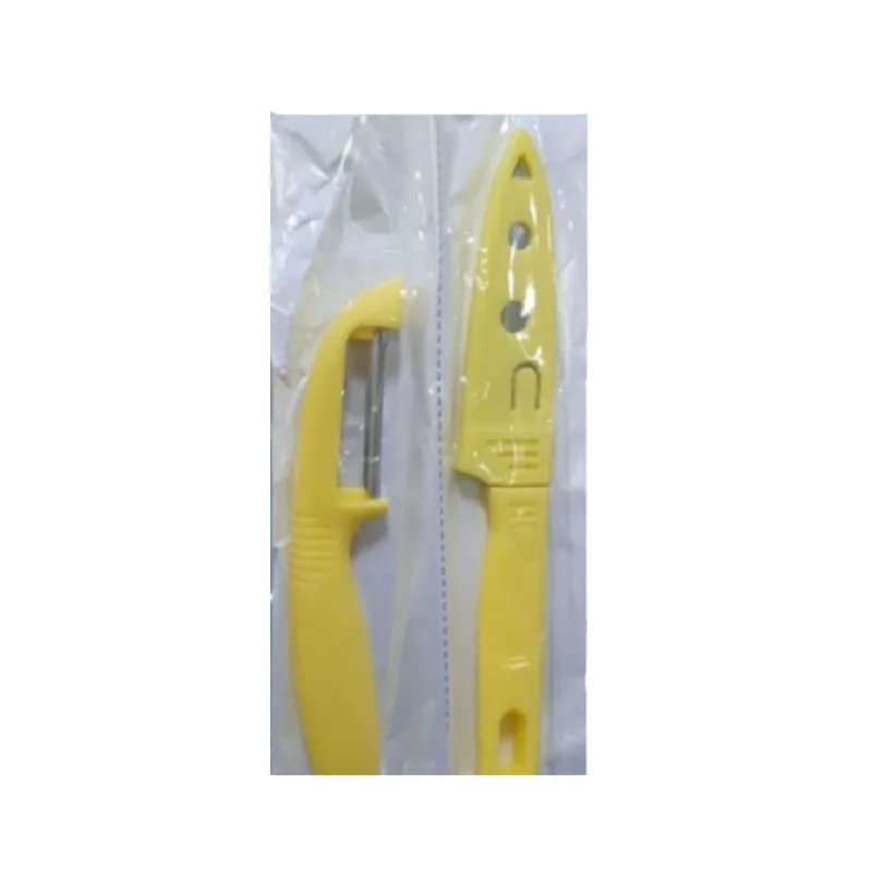 Kit 1 Faca C/ Capa De Proteção + 1 Descascador De Batatas