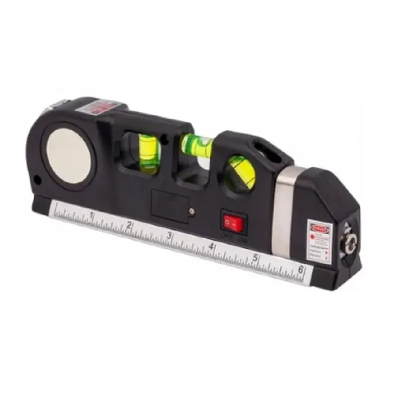 Nível Laser Nivelador Preto 3 Estagio C/ Trena 2,5m Embutida