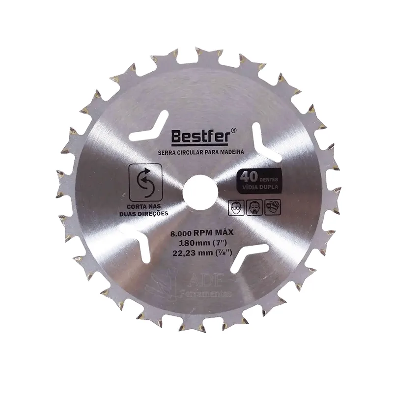 Serra Circular 24 Dentes Vídia Dupla Disco P/ Corte Madeira