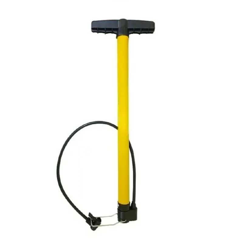 Bomba P/ Encher Pneu 50cm Amarela De Moto Carro Bicicleta