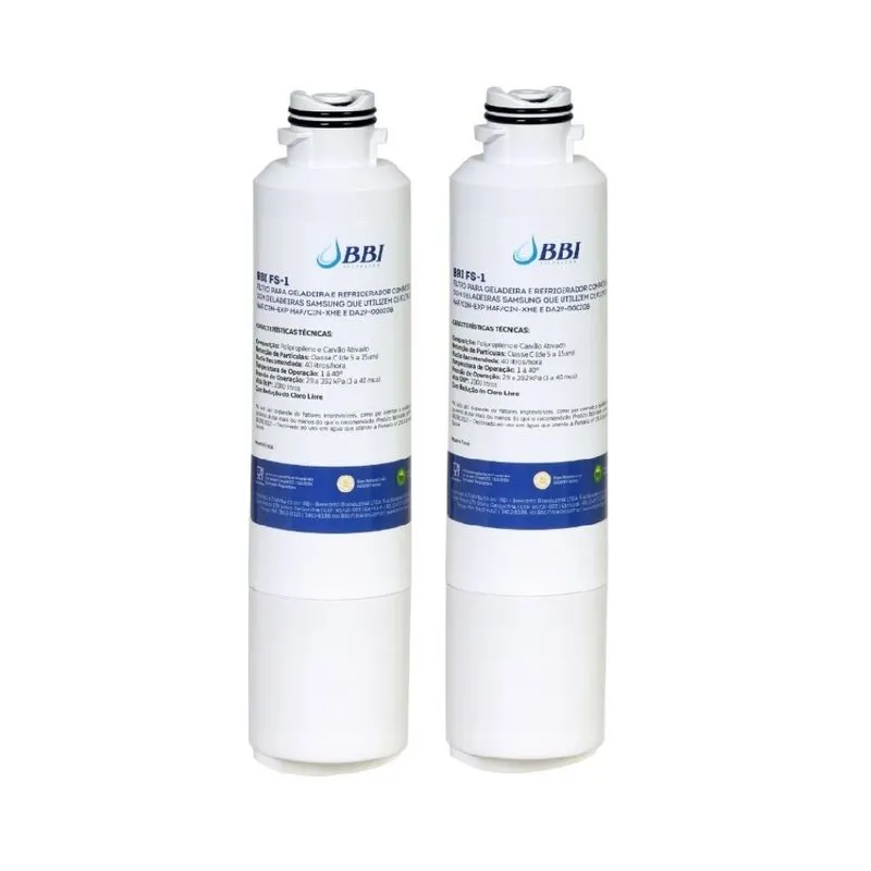 Kit 2 Filtros Internos Bbi Fs1 Geladeira Samsung Haf-cin/exp
