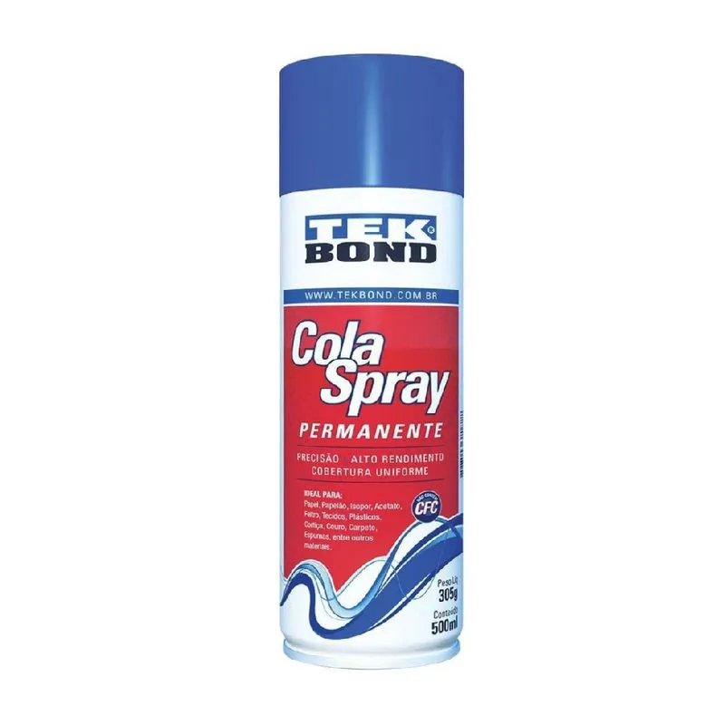 Cola Spray 500ml Permanente Artesanato Tecido Feltro Tekbong