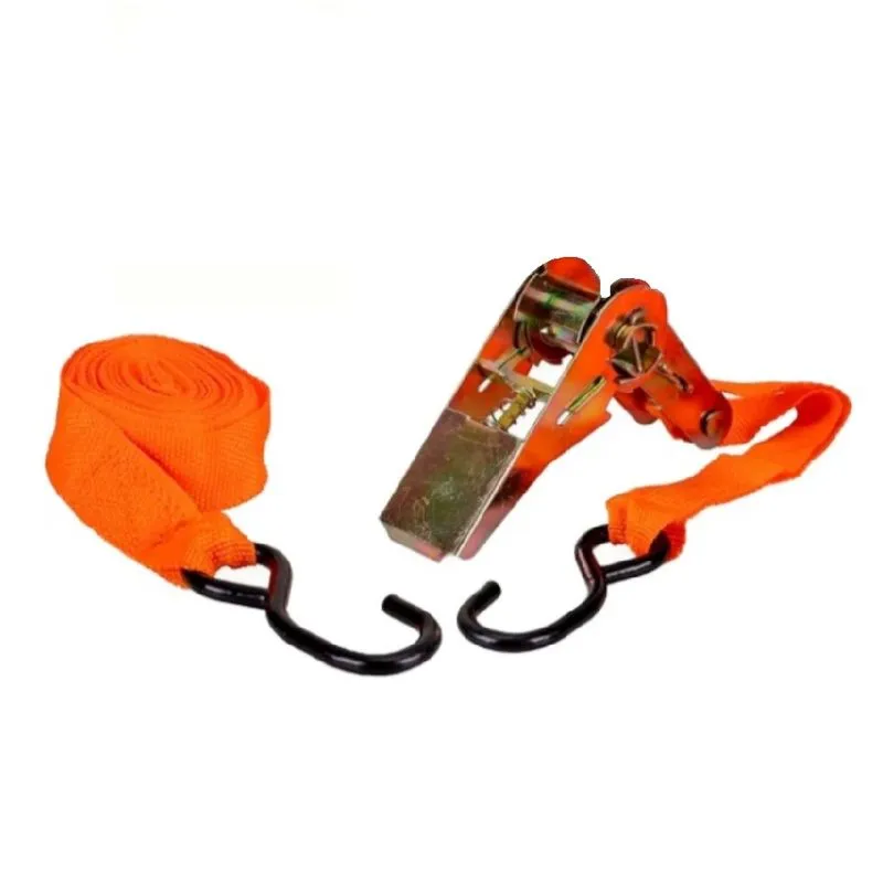 Cinta Para Carga 2,5cm X 5m Laranja C/ Catraca E Gancho