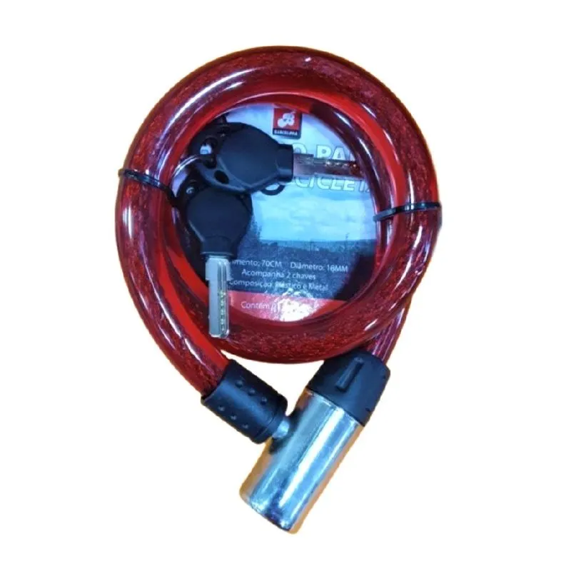 Corrente Cadeado 90cmx15mm Cor Sortida Trava Bike Moto Aço