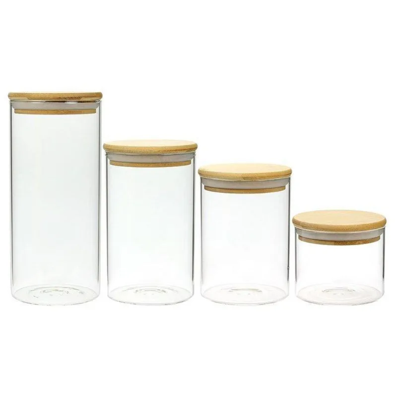 Jg de porta-mantimento bambus 4pcs nt