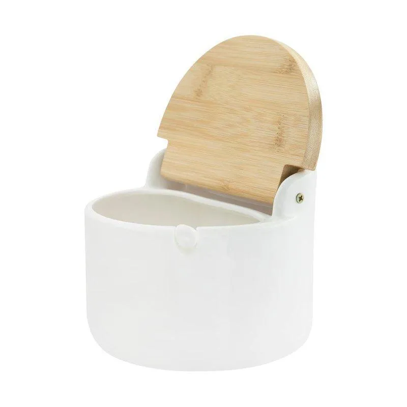 Saleiro redondo com colher bambus linn 700 ml neu home style