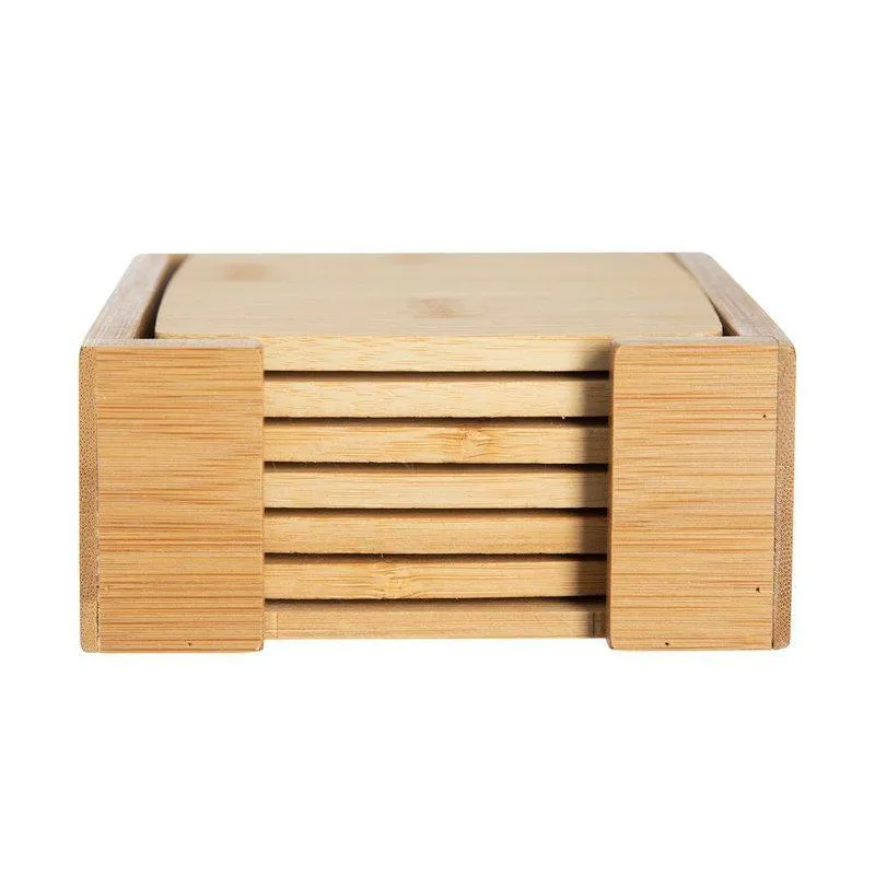 Jg porta copos bambus square 7pcs neu home style