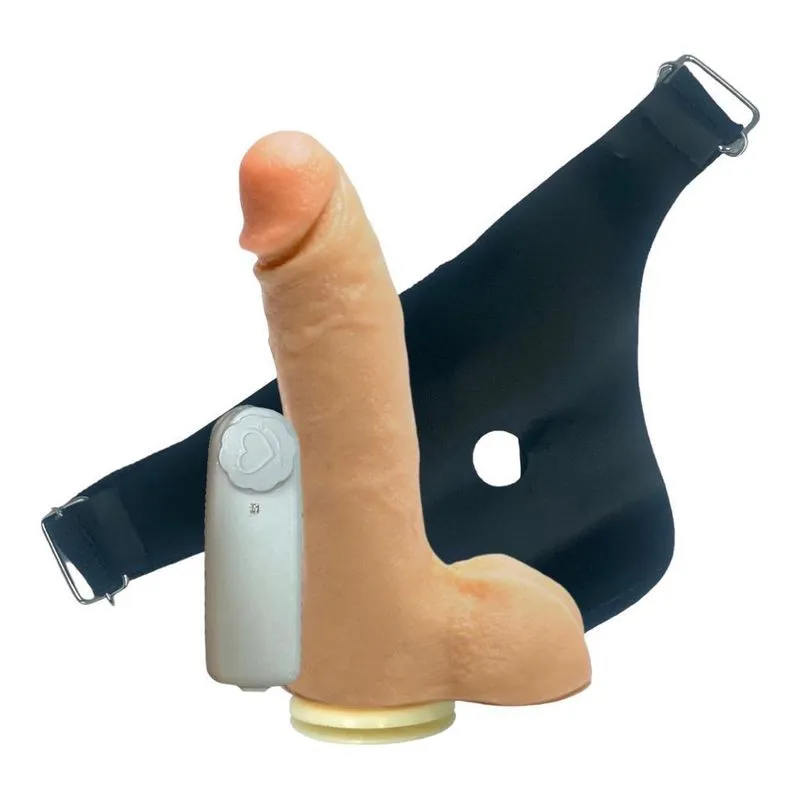 Cinta Peniana Com Prótese Vibrador Bullet 15 X 3,5 Cm Pele