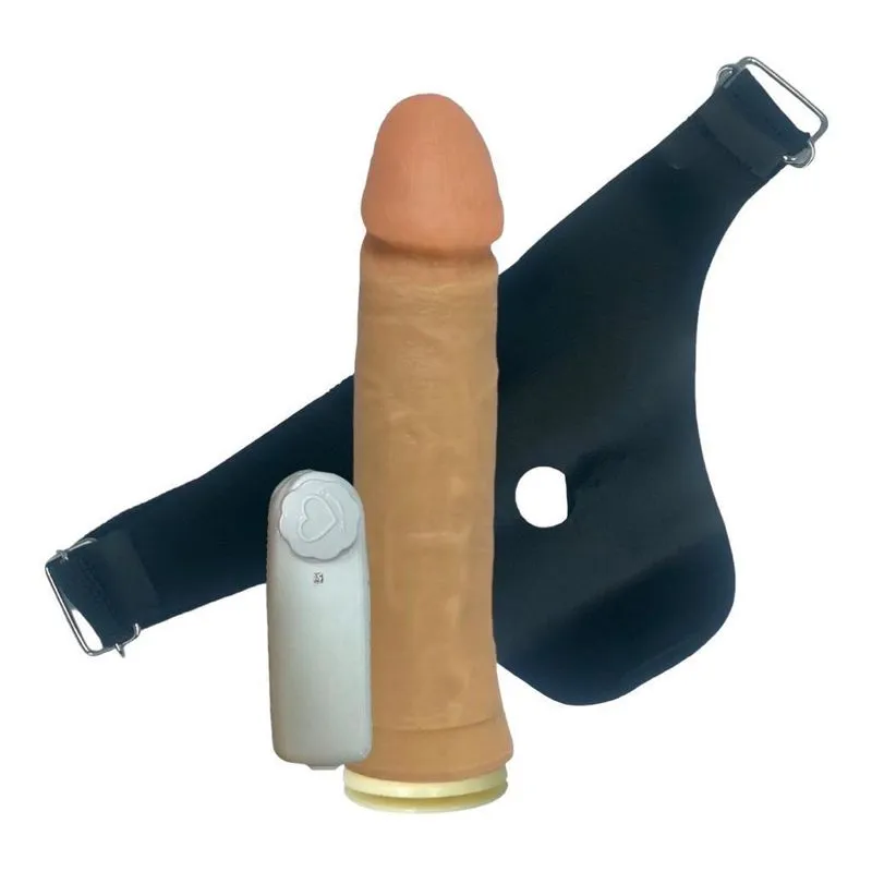 Cinta Peniana Prótese Marques Vibrador Bullet 17 X 4 Cm Pele