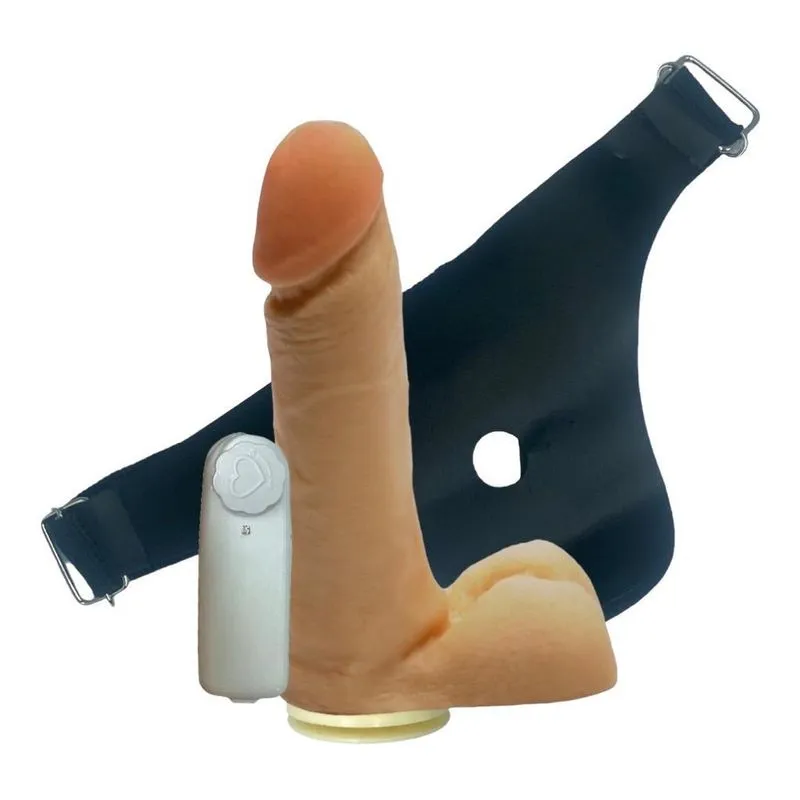 Cinta Peniana Com Prótese Com Vibrador Bullet 17 X 4 Cm Pele