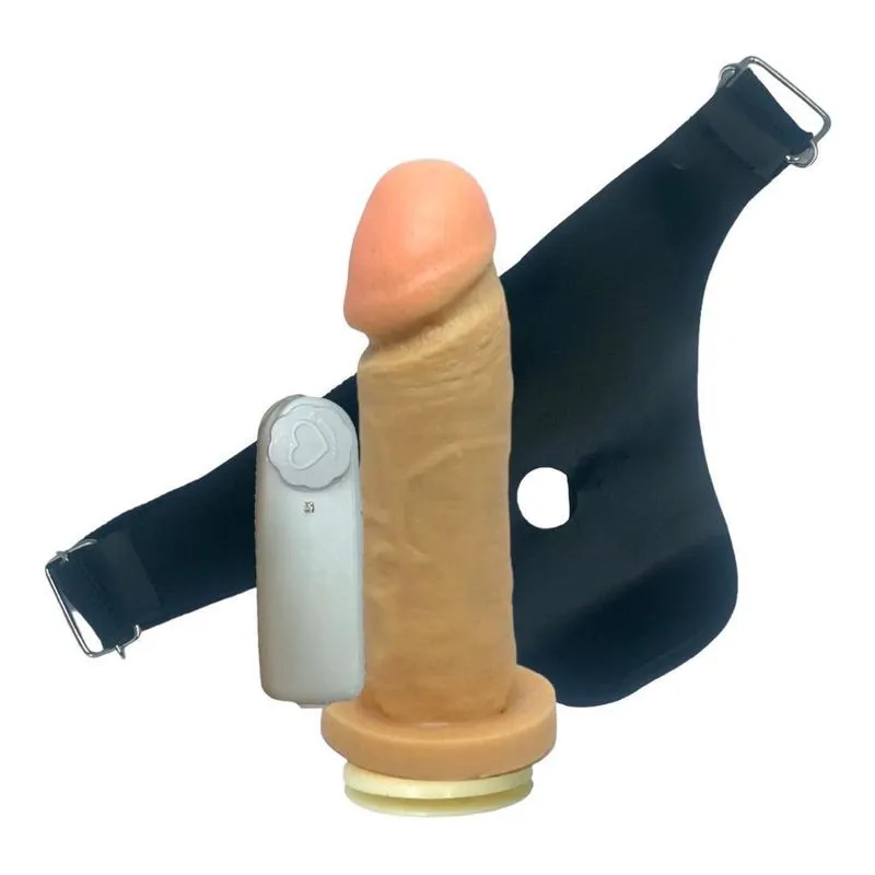 Cinta Peniana Com Prótese Com Vibrador Bullet 14 X 4 Cm Pele