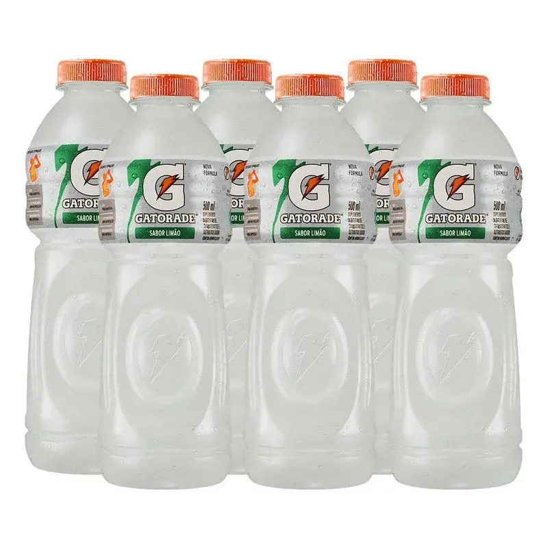 5x Gatorade De Limão Garrafa 500ml - Pack Com 6 Unidades