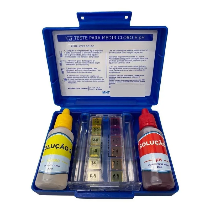 Kit Teste Análise Cloro E Ph Piscina Roseflex