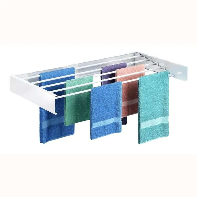 Varal De Parede 80cm Retrátil Mágico Recolhivel 5 Varetas Invisível Para Roupa Apartamento Lugar Pequeno