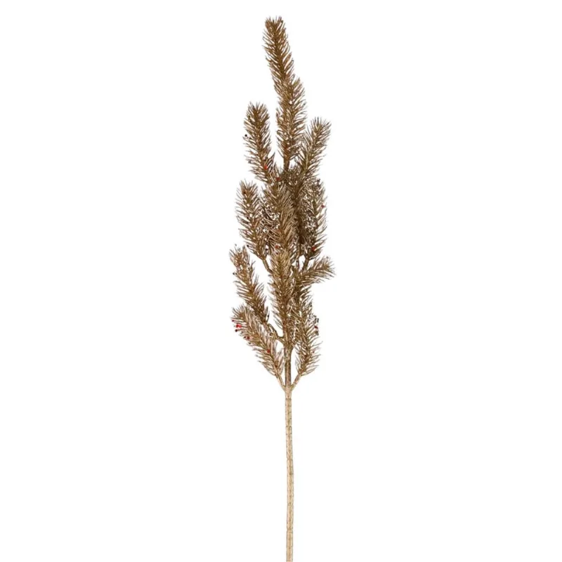 2 Galhos natalino dourado com brilho 62cm