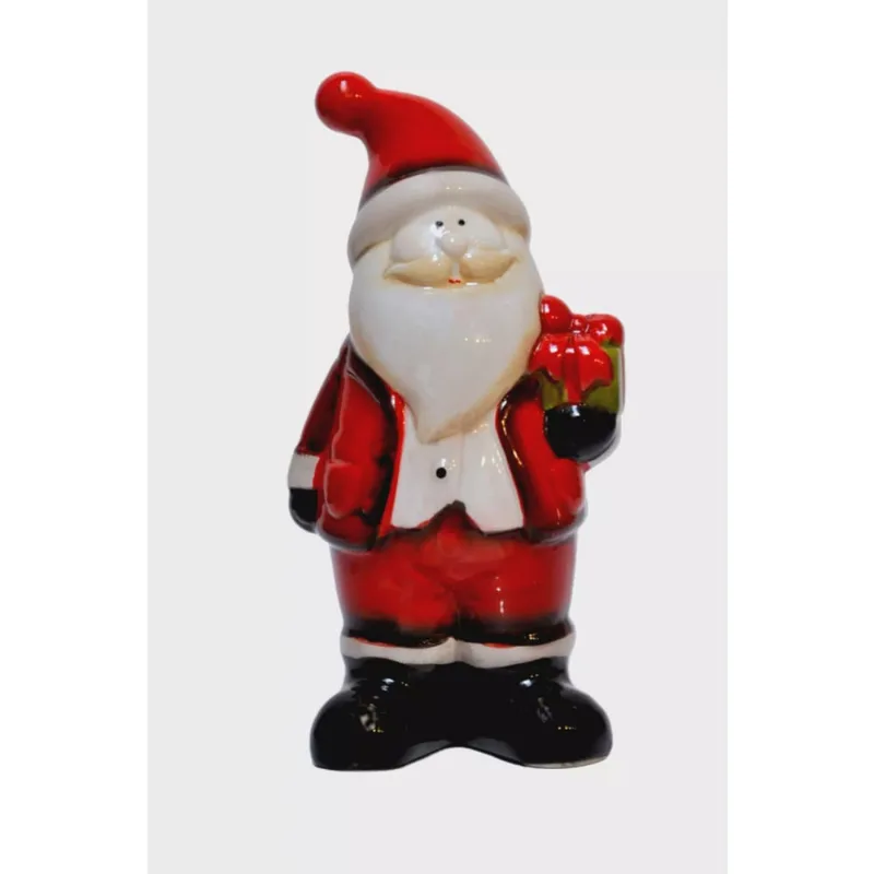 Escultura Papai Noel Vermelho em Resina - 17x9x5cm