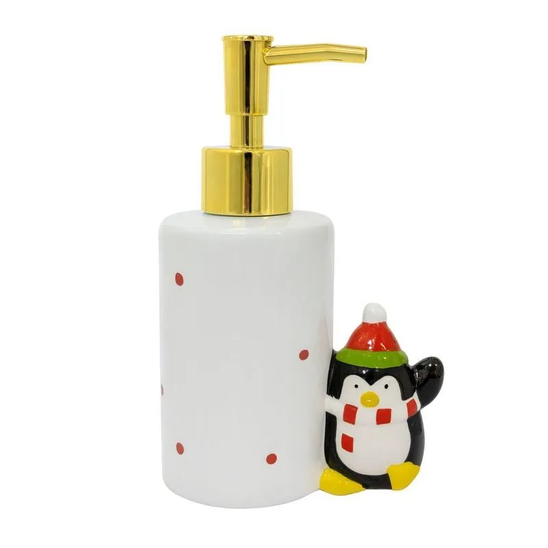 Saboneteira Natalina Dispenser Pinguim 18cm Rs1911