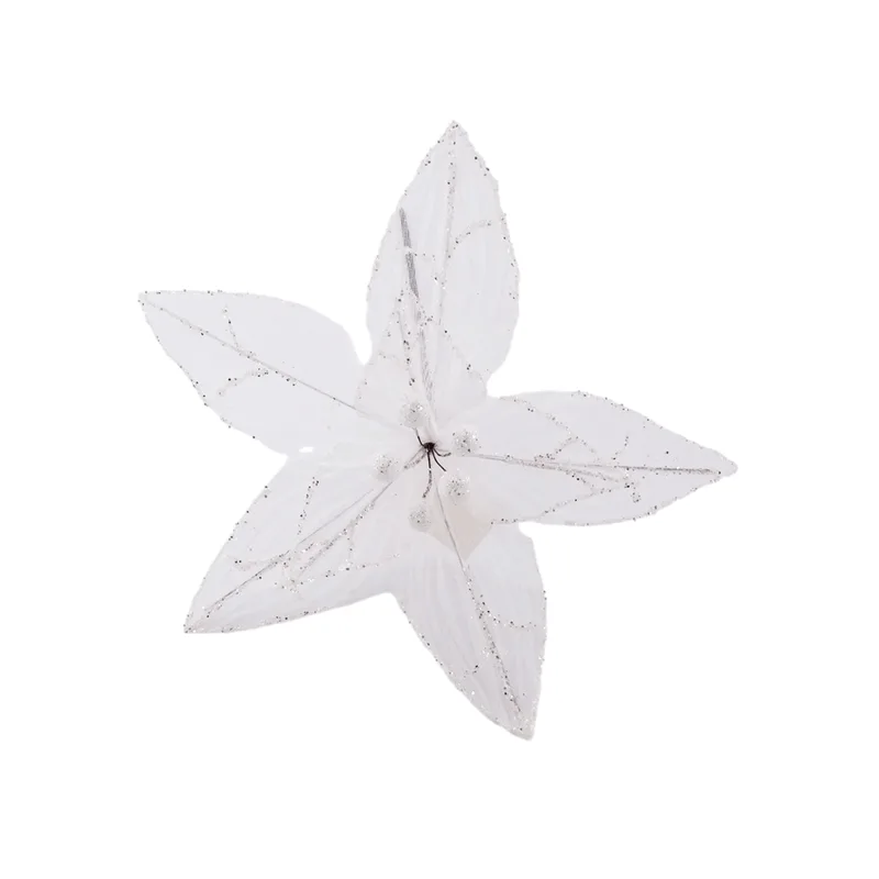 Poinsetia Decorativa Branca 30cm