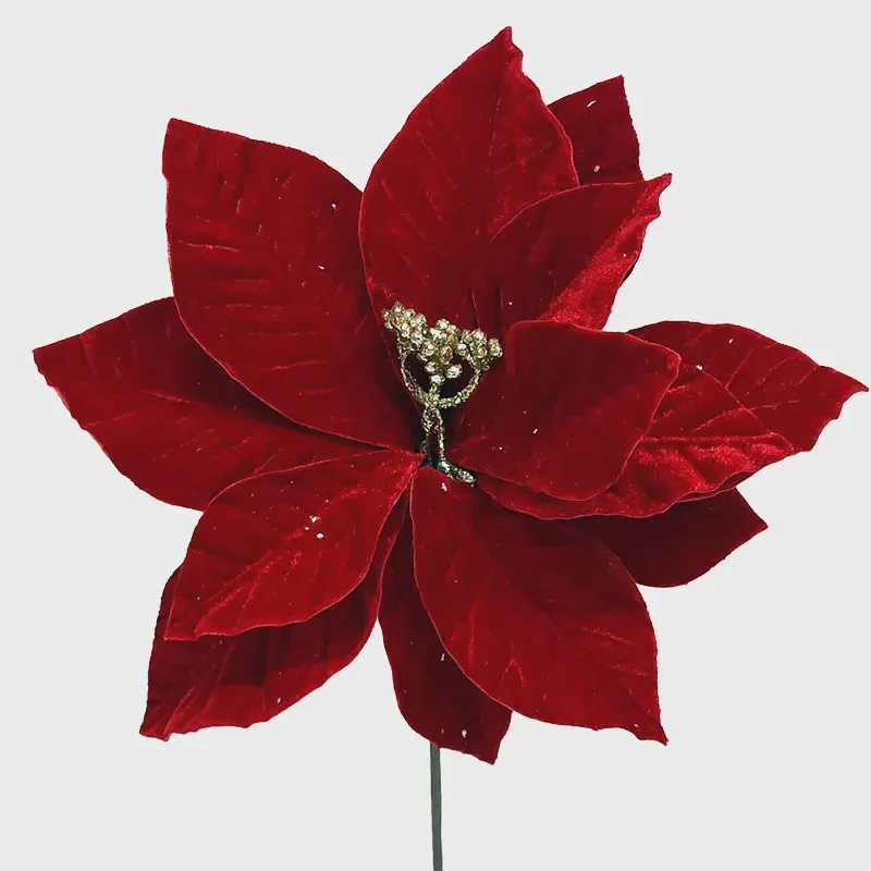 Flor de Natal Poinsetia Vermelha 33cm FL3630 - Tok da Casa