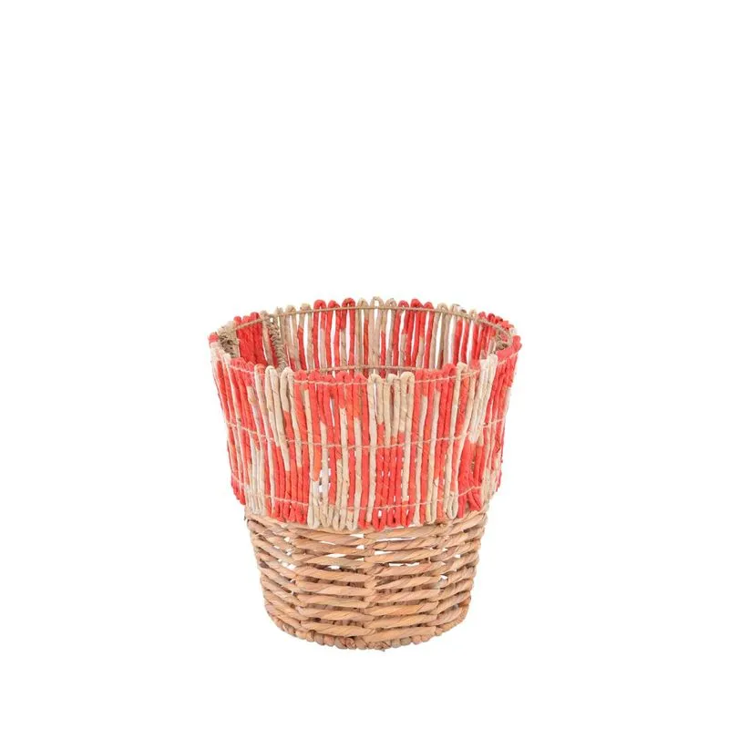 Cesto Com Alca Bai Bac Vermelho 27x25x27cm Pl Mai Home
