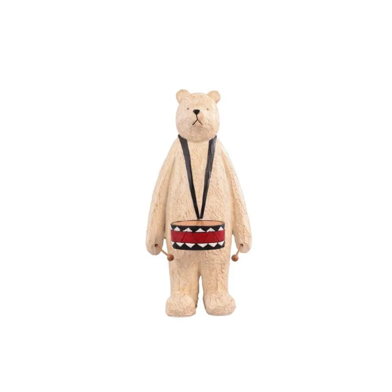 Escultura Enfeite Decorativo Urso Branco 12.5X25X12Cm Rs