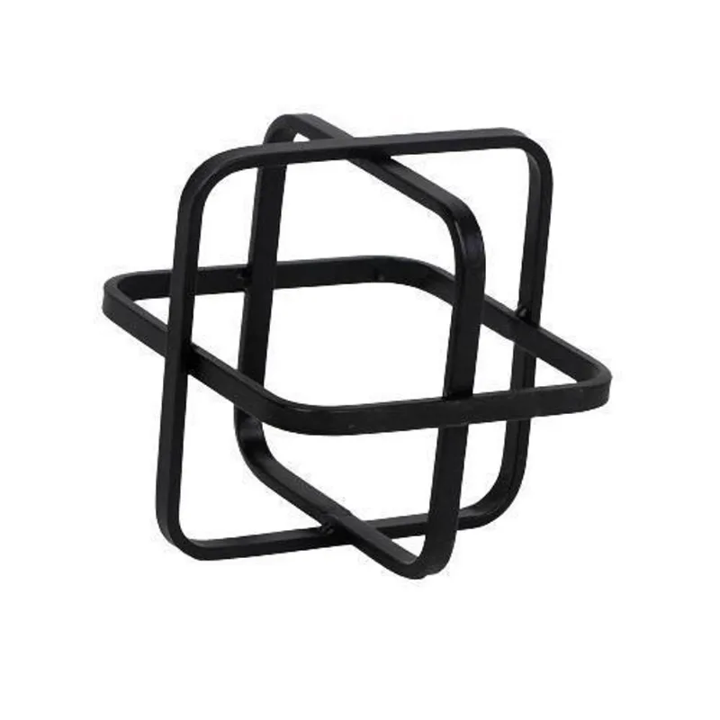 Escultura Enfeite Decorativo Kubba Preto 15X15X15 Metal