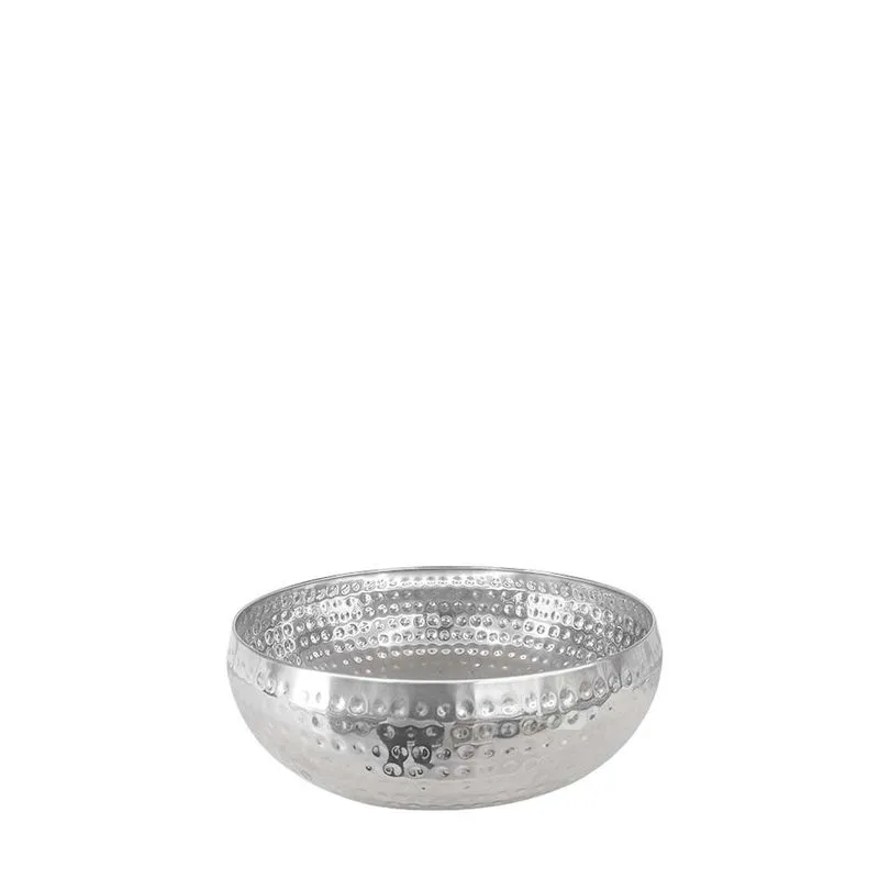 Centro De Mesa Martelado Silver 15x4 5x15cm Inox - Mai Home