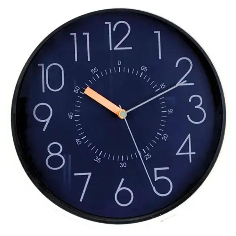 Relogio De Parede Phases Branco E Azul 25.5cm Pp Mai Home