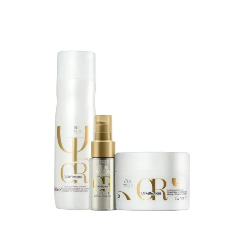Kit Wella Oil Reflections Shampoo 250 ml + Máscara 150 ml + Oleo Light 30 ml Kit Wella Oil Reflections Shampoo+Máscara+Oleo Light 30ml