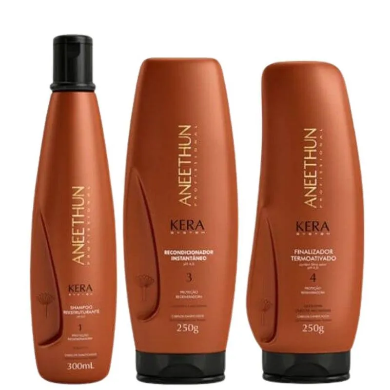 Aneethun Kera Shampoo 300ml + Máscara 250g + Leave in 250g