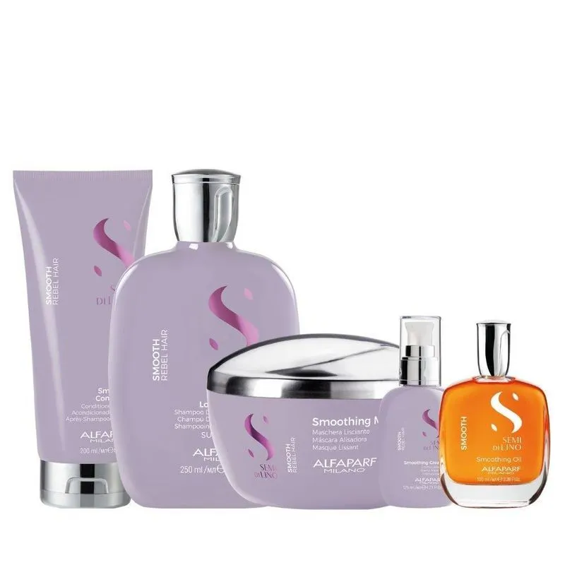 Alfaparf Semi Di Lino Smooth Rebel Hair Kit Completo Pequeno