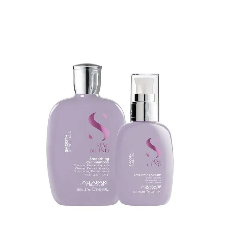 Alfaparf Semi Di Lino Smooth Rebel Hair Shamp+leave-in Cream