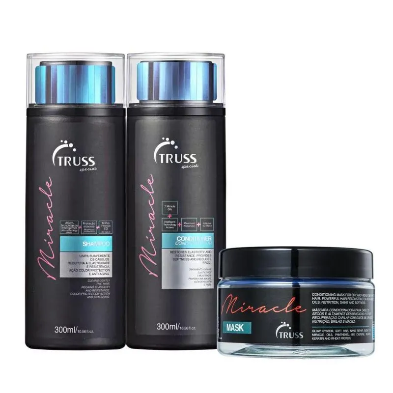 Truss Miracle Shamp 300ml + Condic 300ml + Máscara Miracle