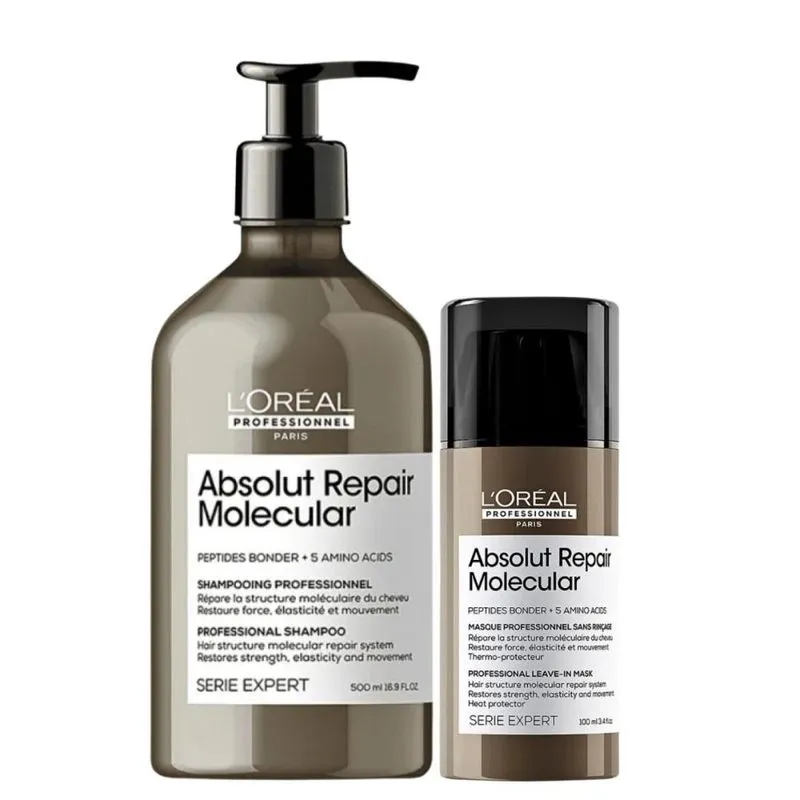 LOréal Professionnel Absolut Repair Molecular Shampoo 500ml + Máscara Leave-in 100ml