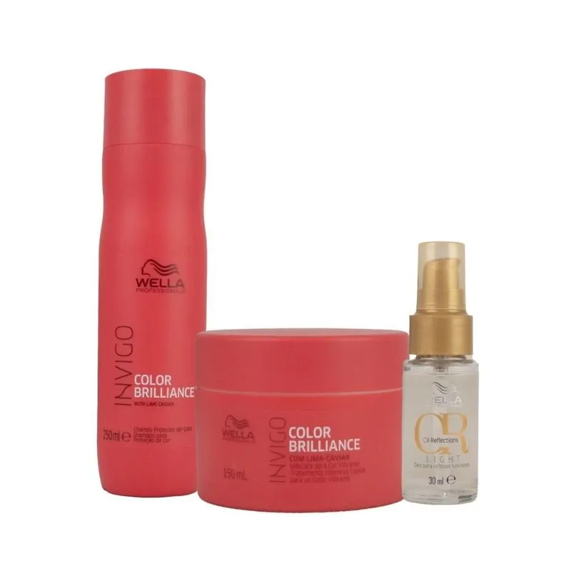 Wella Invigo - Color Brilliance + Oil Reflections Light 30ml Kit (3 Produtos)