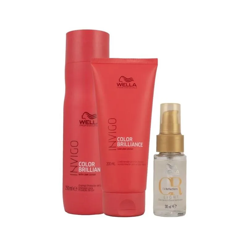 Wella Invigo - Color Brilliance + Oil Reflections Light 30ml Kit Home Care (3 Produtos)