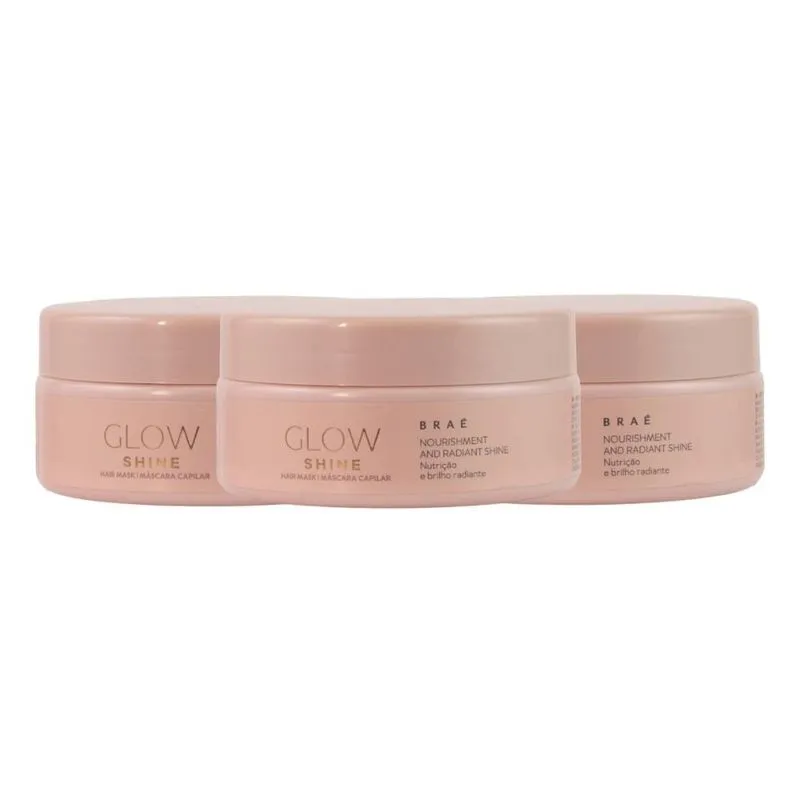 Kit Braé Glow Shine Nutrição e Brilho 3 Máscara 200 g