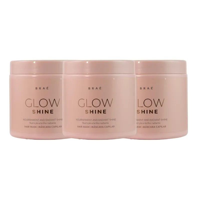 Kit Braé Glow Shine Nutrição e Brilho 3 Máscara 500 g
