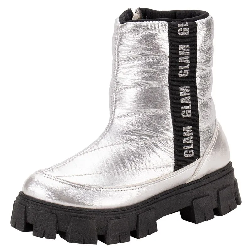 Bota Infantil Feminina Fanfik Trendy Kidy 4340007 PRATA 33