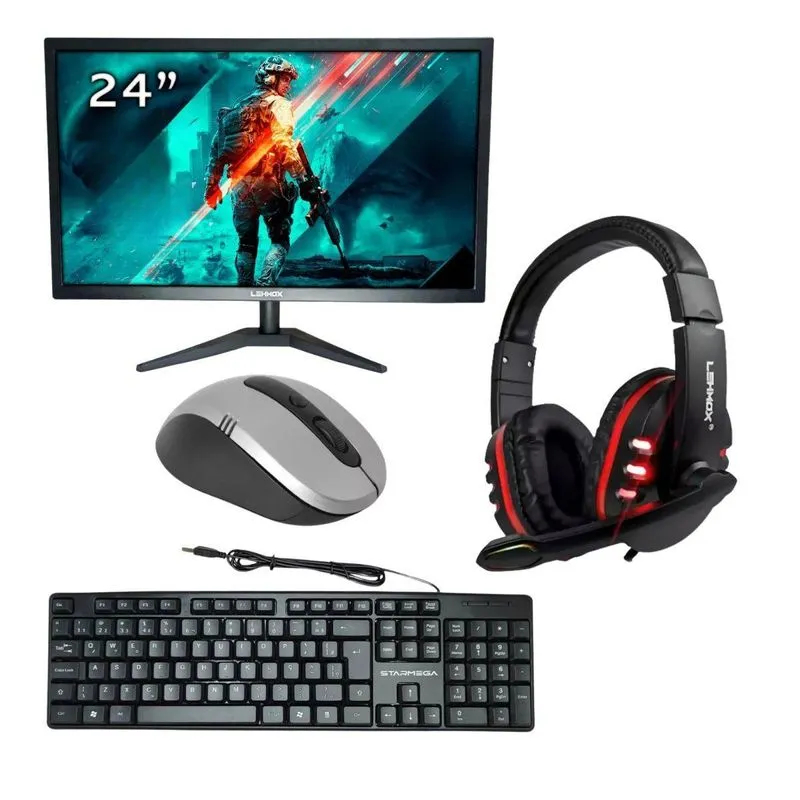 Kit 1 Monitor Led Full Hd 60hz Mais Periféricos - Kit 8