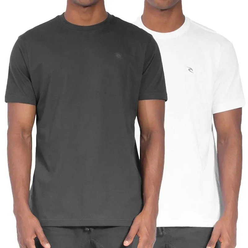 Kit 2 Camisetas Rip Curl Masculina WT24 Black/White P / preto