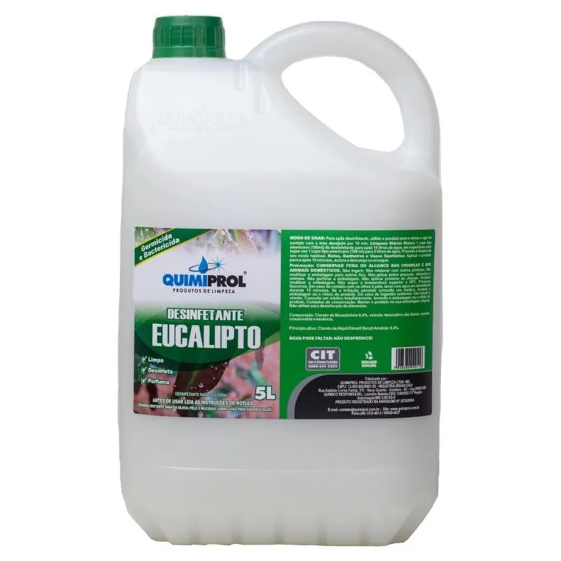 Desinfetante De Eucalipto 5l Limpa E Perfuma Quimiprol