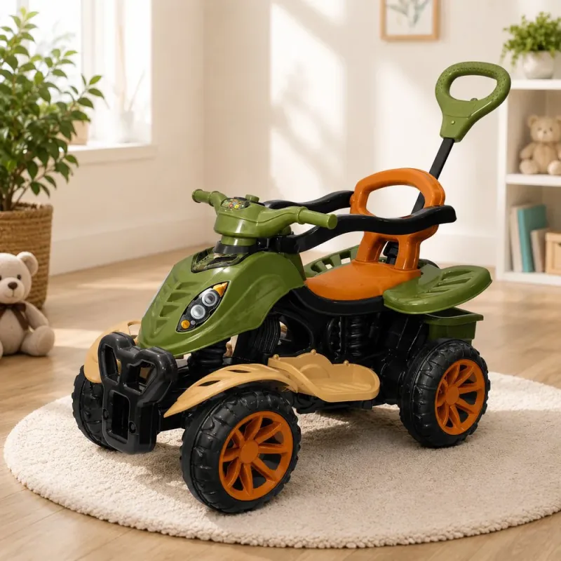 Quadriciclo Infantil com Haste Militar - Verde