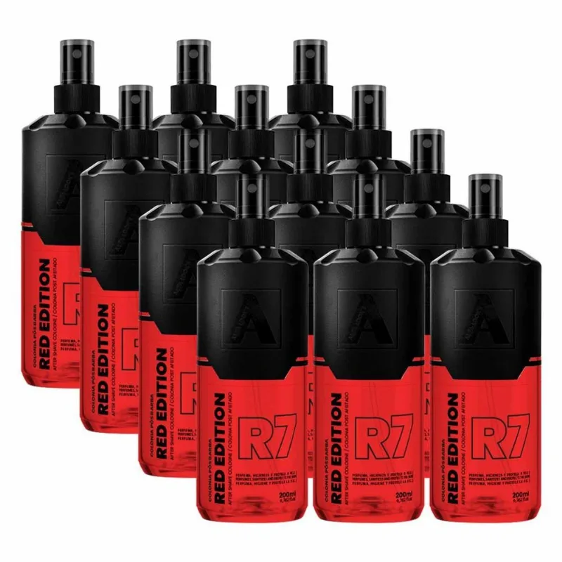Kit 12x Loção Pós Barba Red Edition R7 200ml Alfa Look's