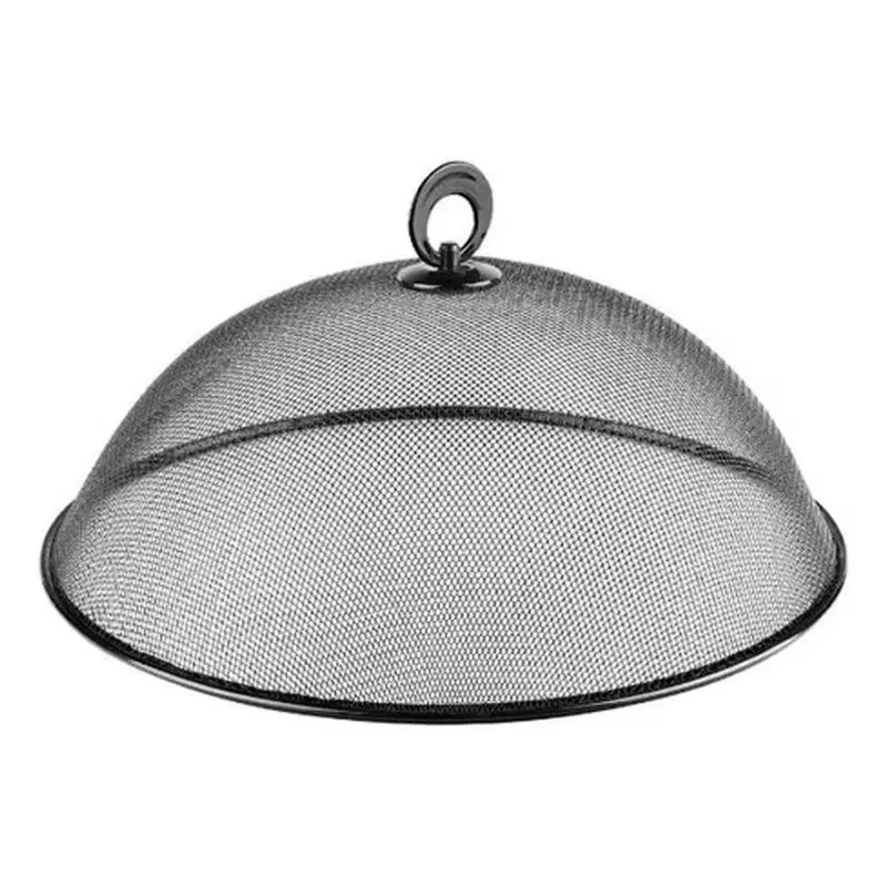 Tela Protetora De Alimentos Redonda Bolo 30cm De Metal - Preto