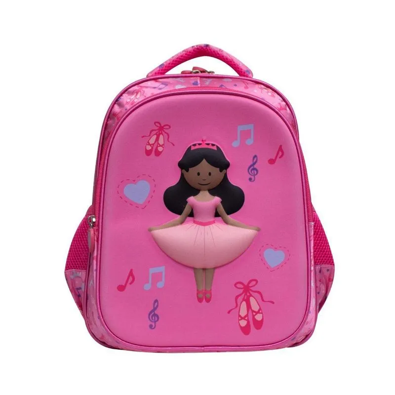Mochila Infantil Bailarina 3D Yins - Modelo Boneca Negra