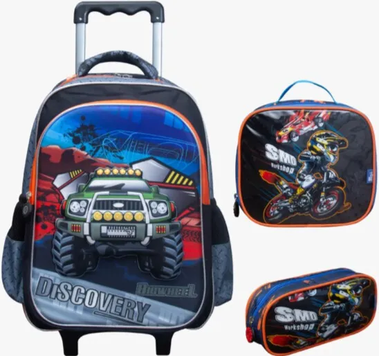 Kit Mochila Carrinho + Estojo + Lancheira - Monster Truck - Yins