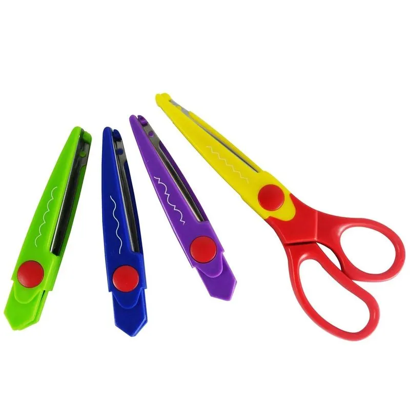 Tesoura Escolar De Picotar Zig Zag 4 Em 1 De Inox 6,2 16Cm