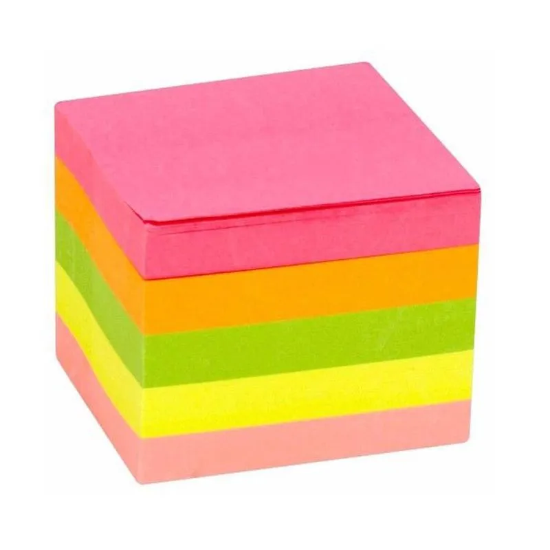 Bloco Adesivo Notas 400 Folhas Grande 7,6 X 7,6 Cm